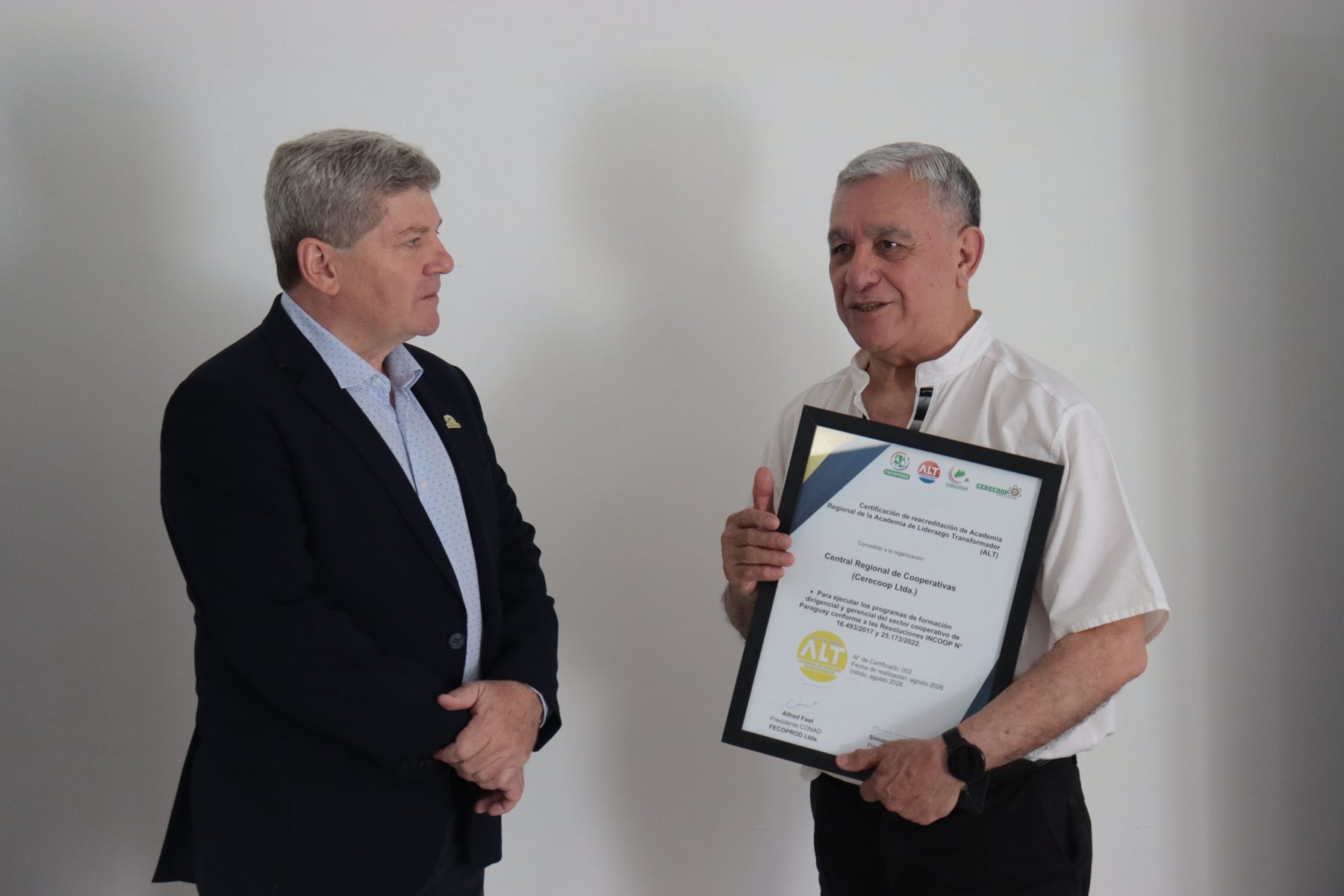 CERECOOP recibe la reacreditación oficial de su Academia Regional ALT